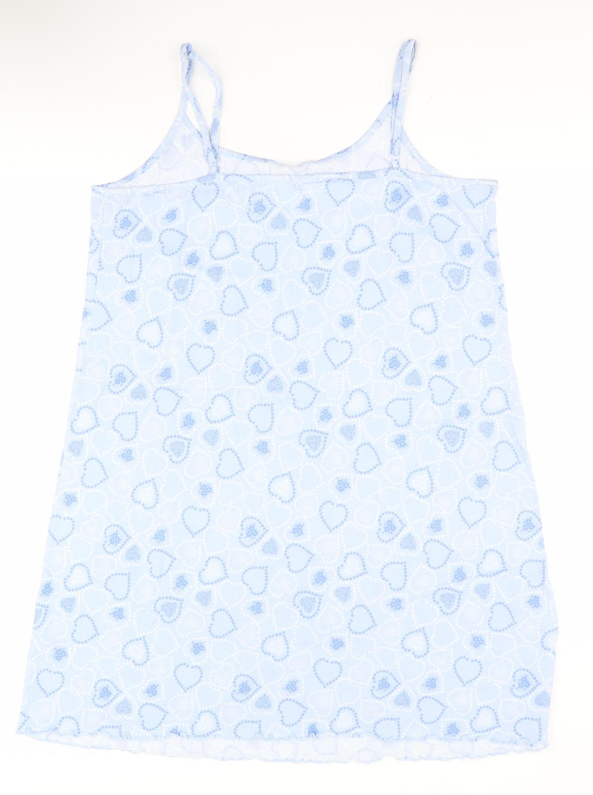 Bonmarche Womens Blue Solid 100% Cotton Top Dress Size 16   - Hearts