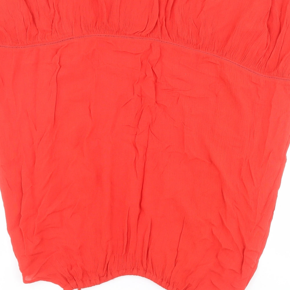 Dunnes Womens Red  Viscose A-Line  Size L  Round Neck Pullover