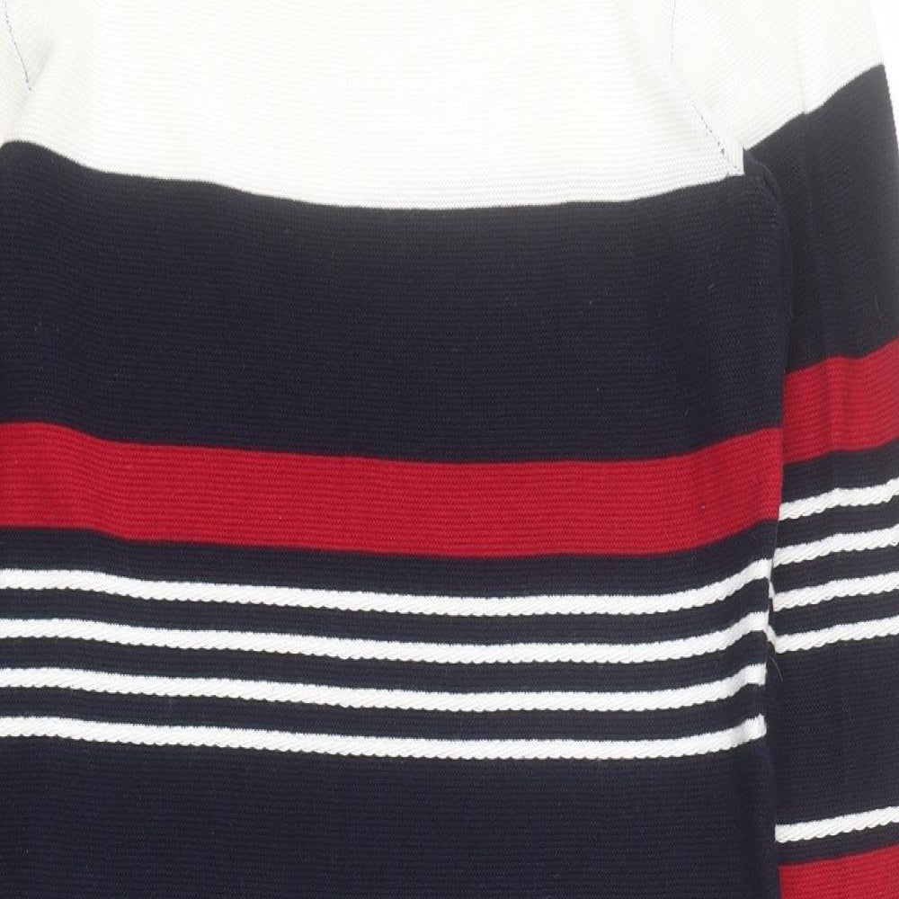 Paraphrase Womens Blue Striped Cotton Jumper Dress  Size M  Round Neck Pullover