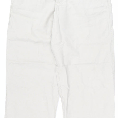 Stone Bay Mens Beige  Linen Chino Trousers Size 36 L32 in Regular Zip