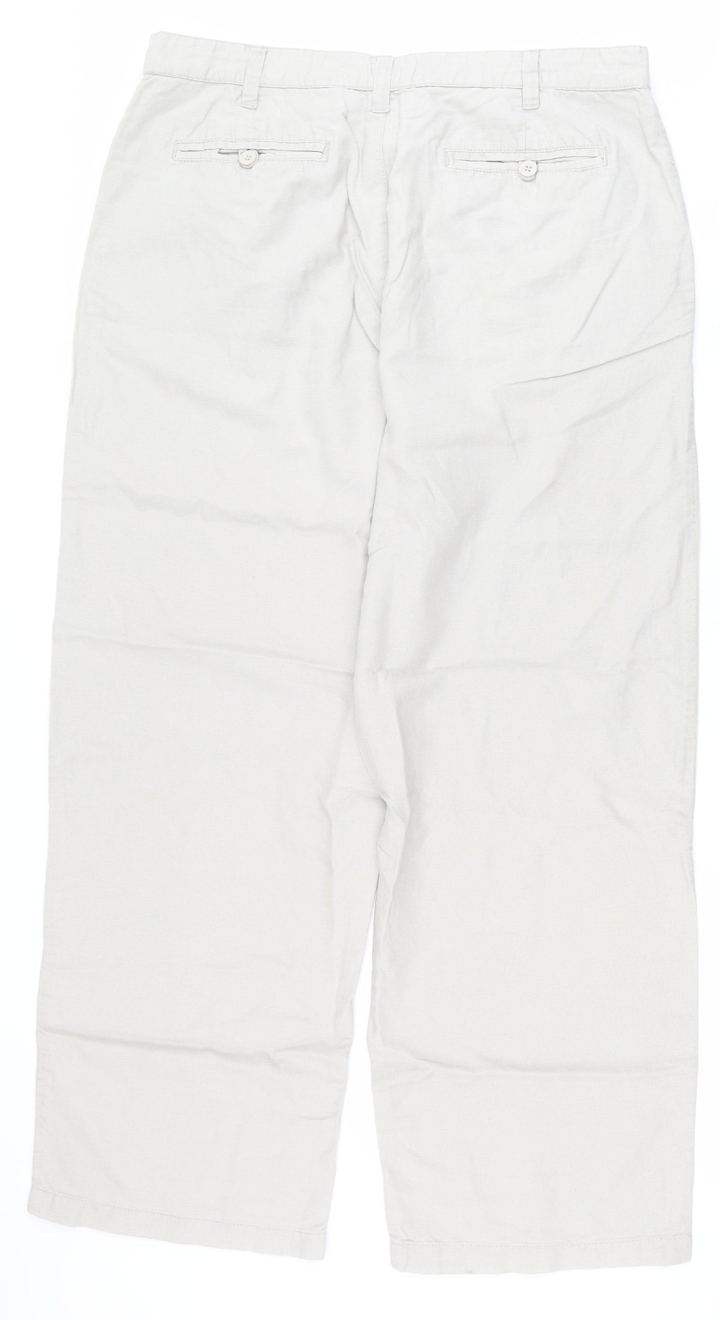 Stone Bay Mens Beige  Linen Chino Trousers Size 36 L32 in Regular Zip