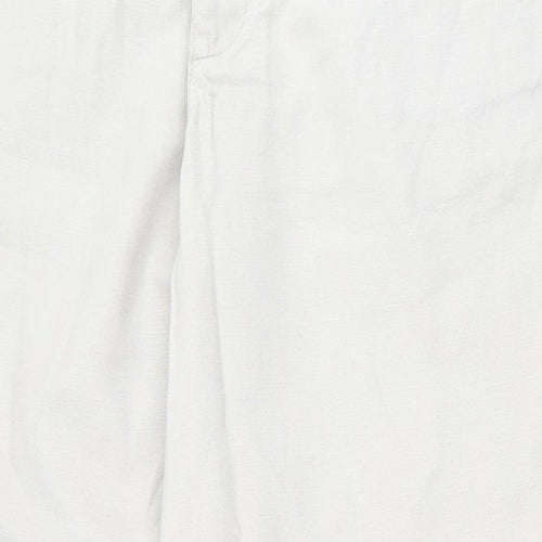 Stone Bay Mens Beige  Linen Chino Trousers Size 36 L32 in Regular Zip