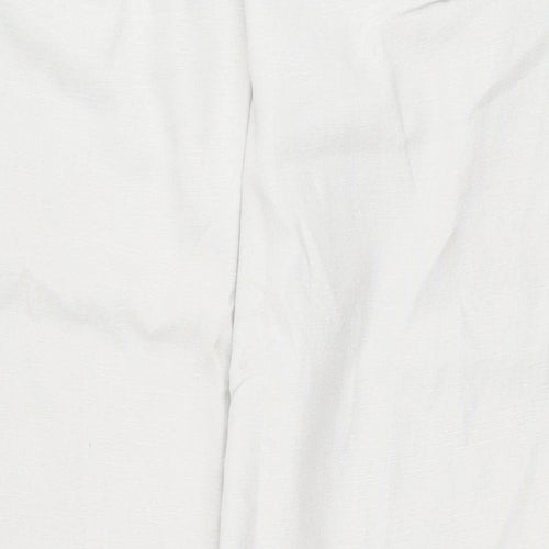 Stone Bay Mens Beige  Linen Chino Trousers Size 36 L32 in Regular Zip