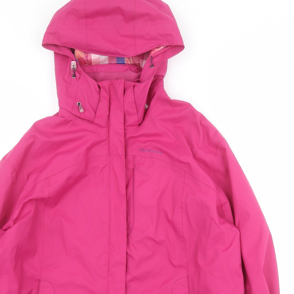 Quechua Womens Pink   Rain Coat Coat Size 2XL  Zip