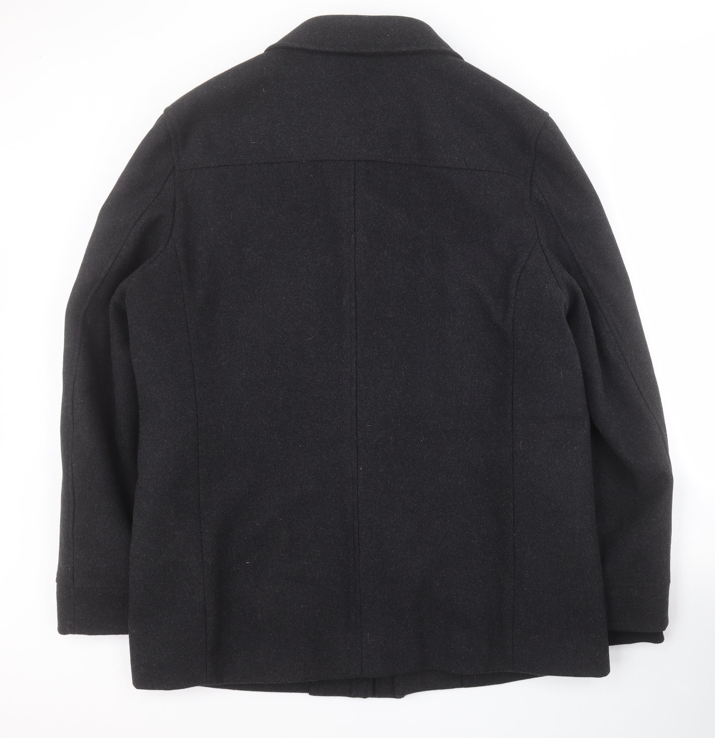 Austin Reed Mens Black   Pea Coat Blazer Size XL  Zip