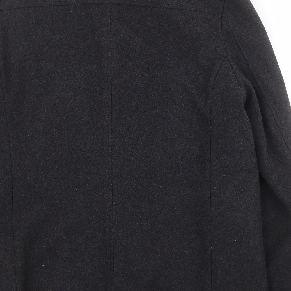 Austin Reed Mens Black   Pea Coat Blazer Size XL  Zip