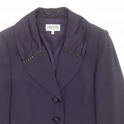 GOLD by Michael H Womens Blue   Jacket  Size 14  Button