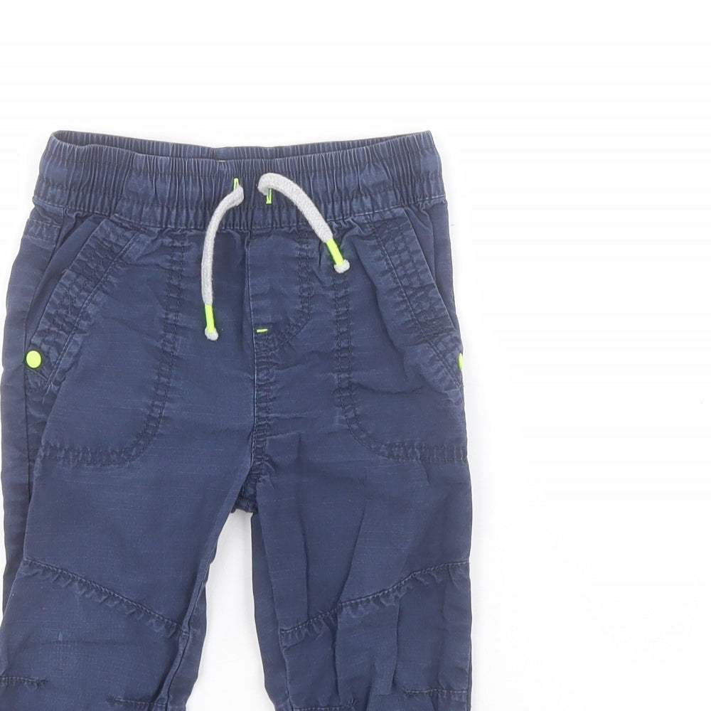 F&F Baby Blue  100% Cotton Cargo Trousers Size 18-24 Months  Pullover