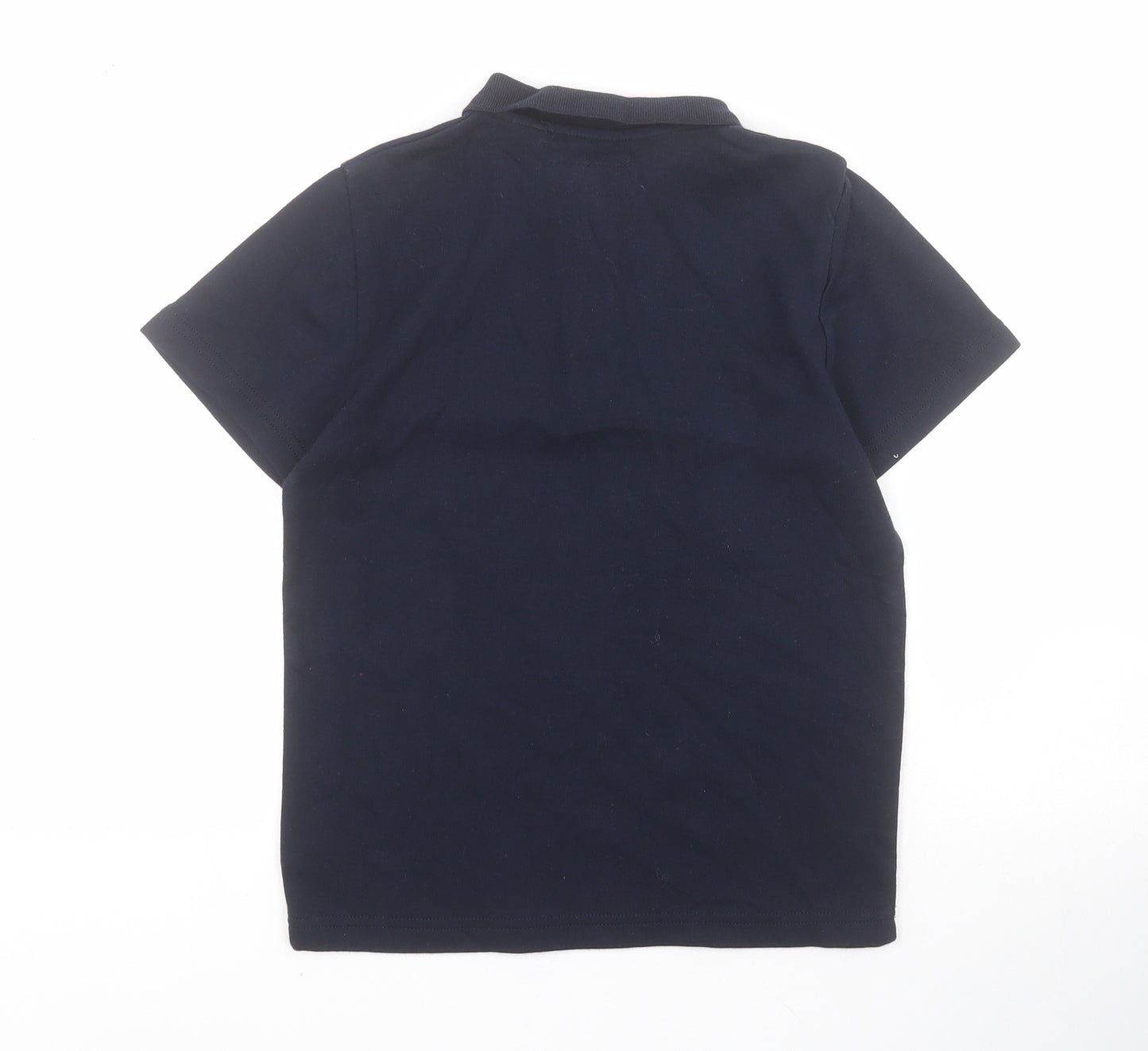 NEXT Boys Blue Striped 100% Cotton Pullover Polo Size 7 Years Collared Button