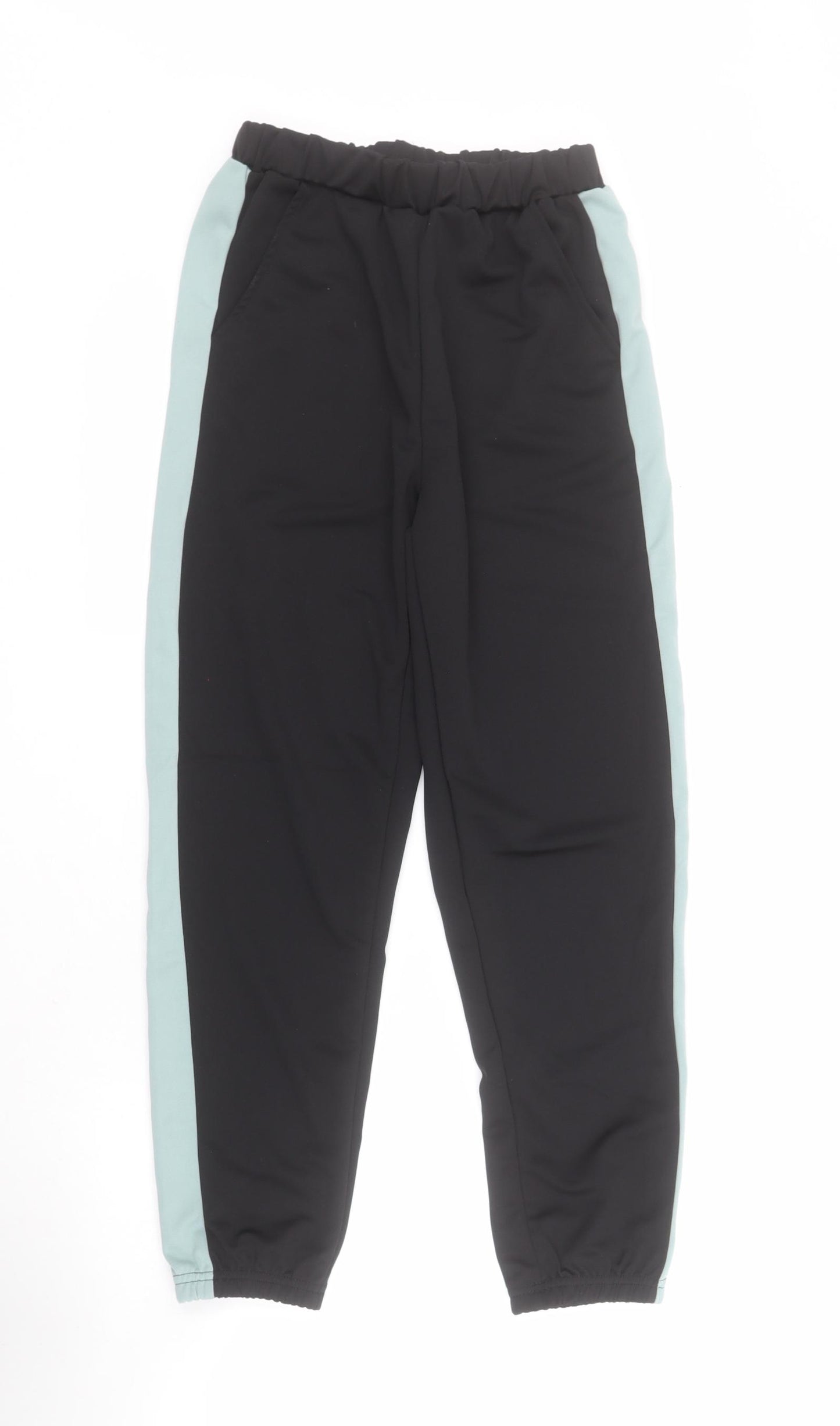 SheIn Boys Black Colourblock Polyester Jogger Trousers Size 11-12 Years  Regular Pullover