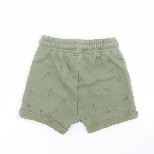 George Baby Green  Cotton Jogger Trousers Size 18-24 Months  Drawstring - Shorts