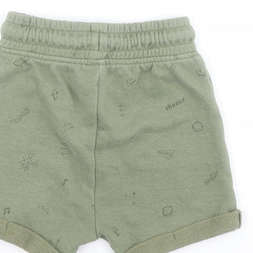 George Baby Green  Cotton Jogger Trousers Size 18-24 Months  Drawstring - Shorts
