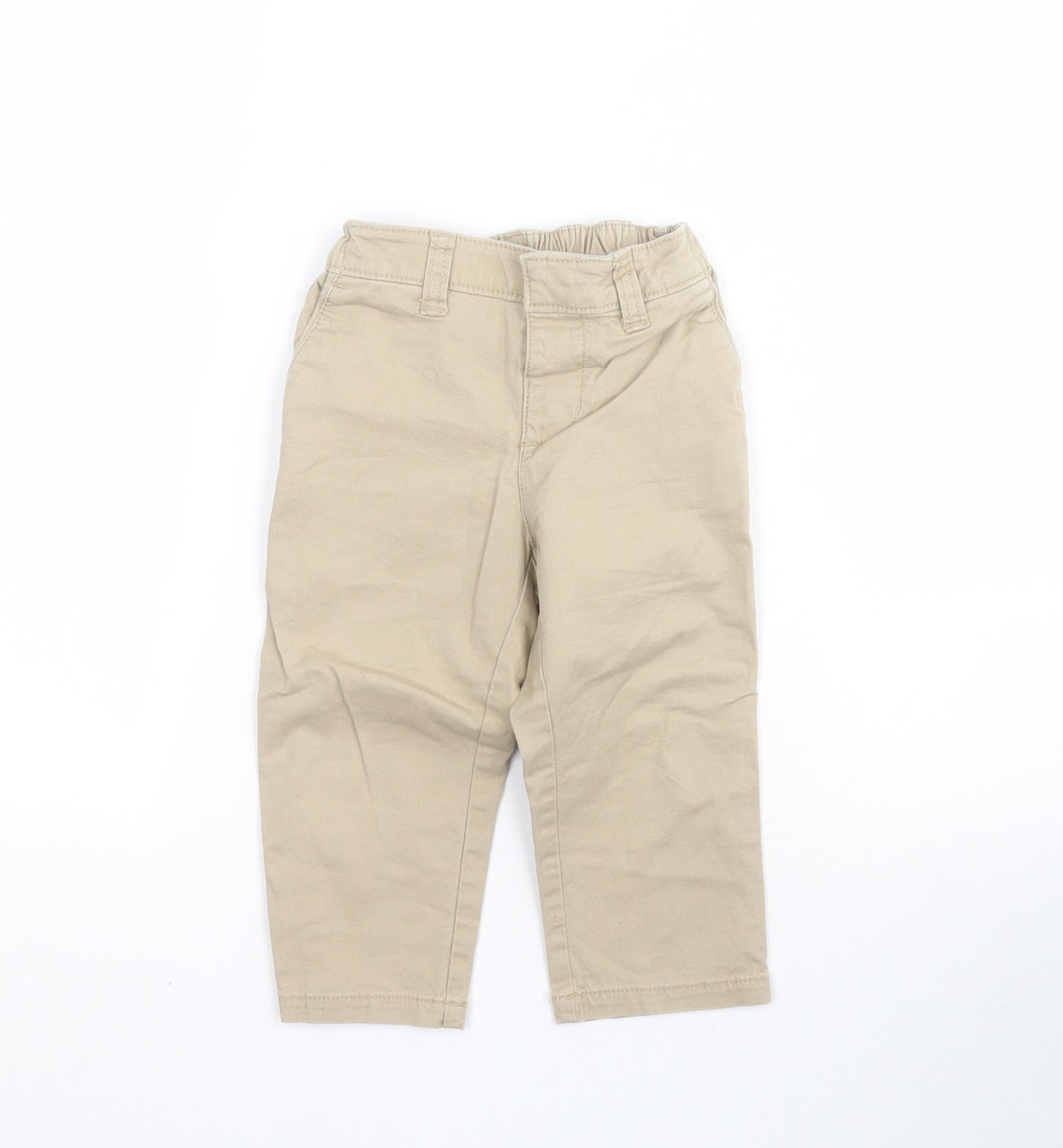 Gap Baby Beige  Cotton Cargo Trousers Size 18-24 Months  Snap
