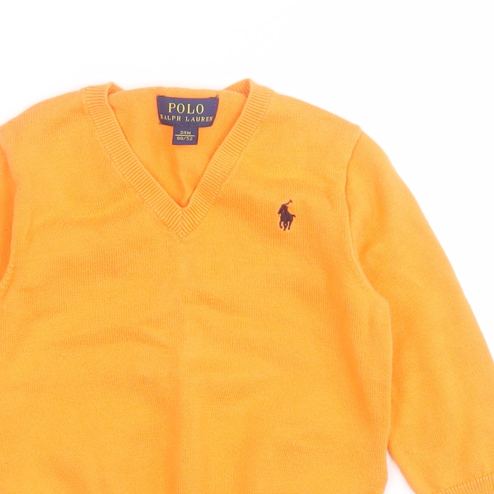 Ralph Lauren Baby Orange  100% Cotton Pullover Jumper Size 24 Months  Pullover