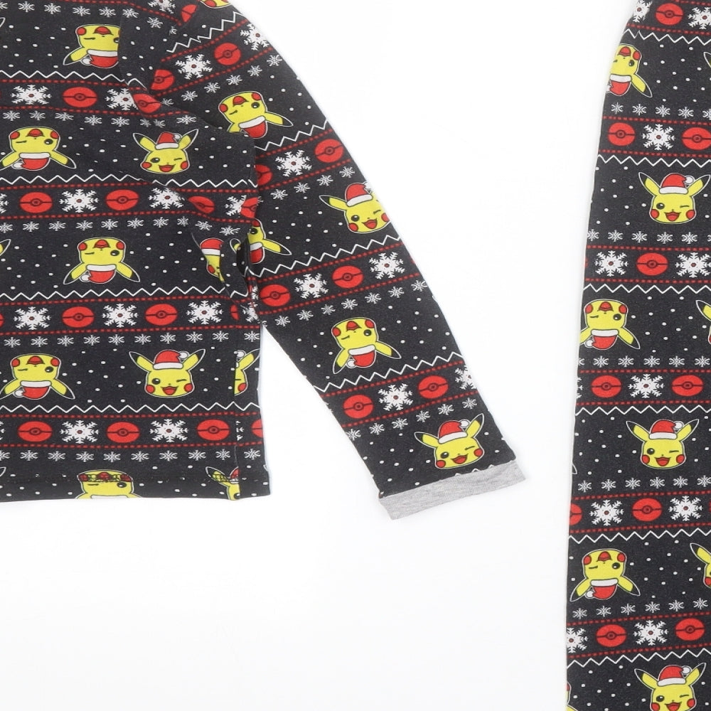 George Boys Black Solid 100% Cotton  Pyjama Set Size 7-8 Years  Pullover - Pokemon / Christmas