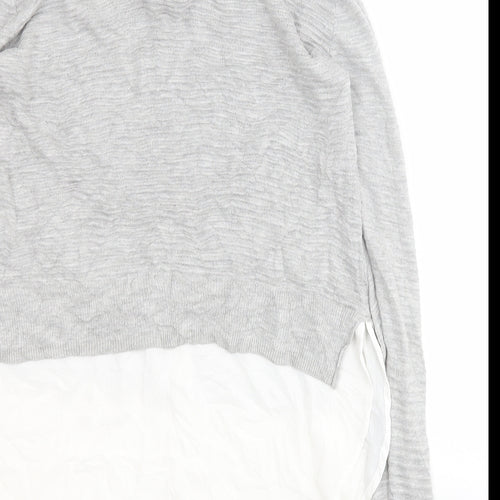Primark Womens Grey Collared  Viscose Pullover Jumper Size 12