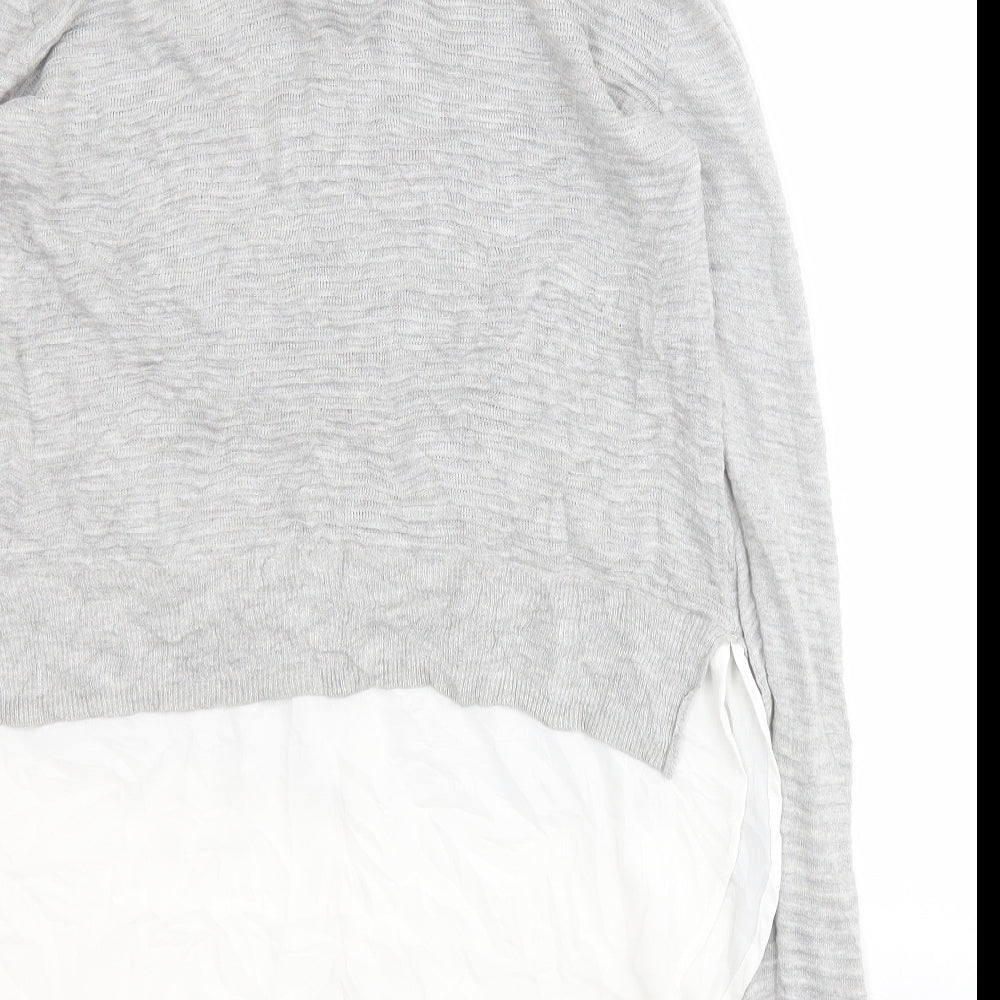 Primark Womens Grey Collared  Viscose Pullover Jumper Size 12