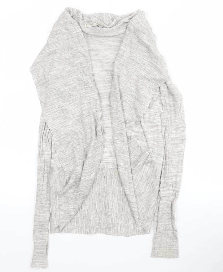 Bershka Womens Grey V-Neck Viscose Cardigan Jumper Size S