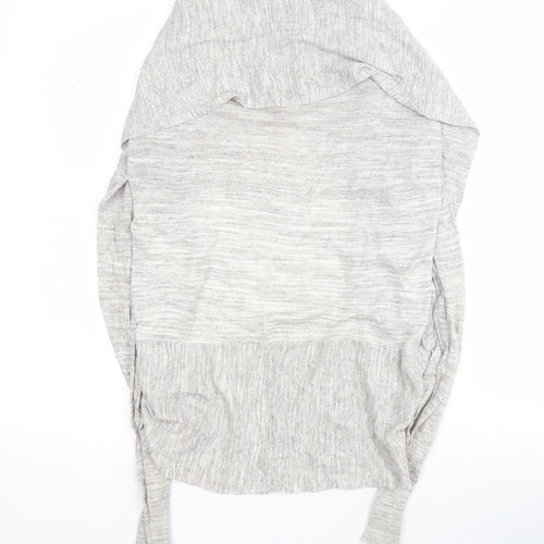 Bershka Womens Grey V-Neck  Viscose Cardigan Jumper Size S
