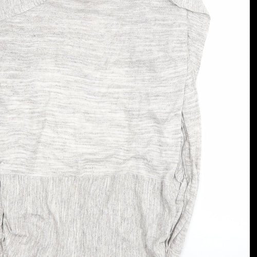 Bershka Womens Grey V-Neck  Viscose Cardigan Jumper Size S