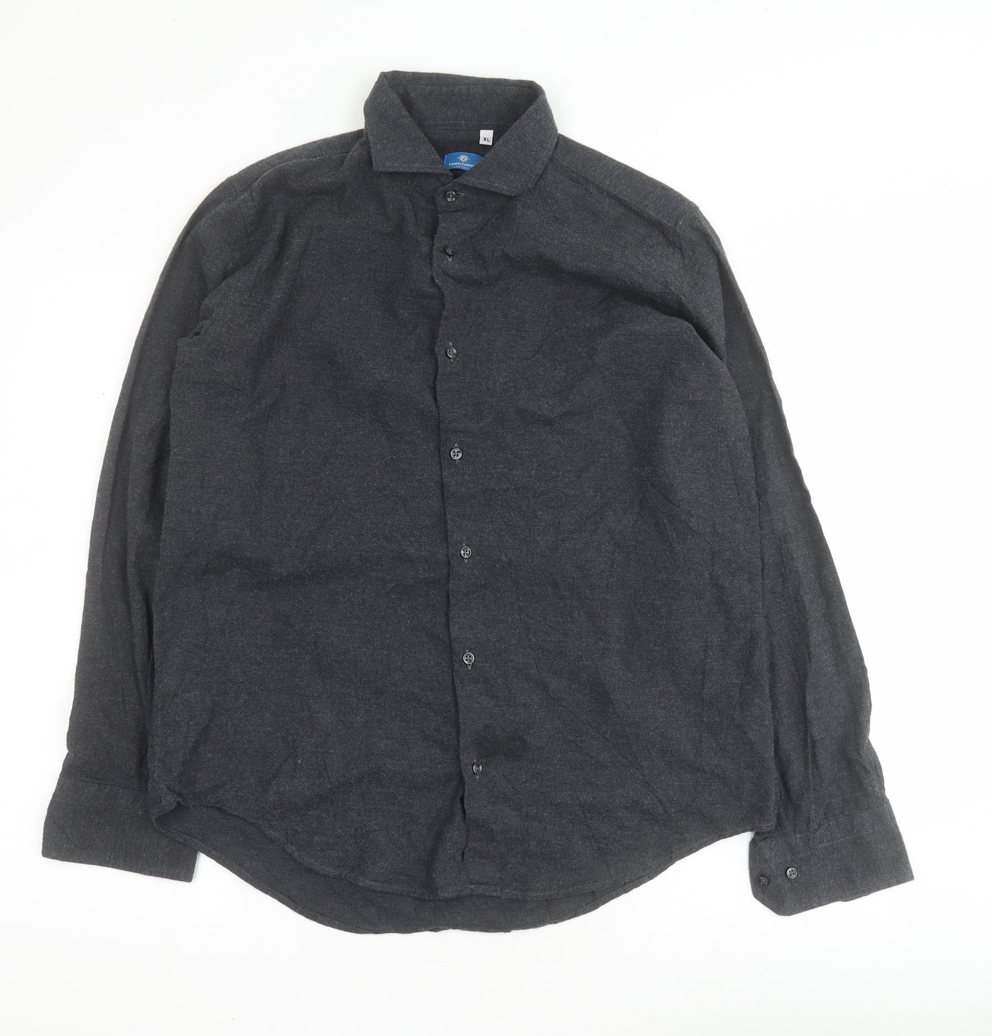 Camiciamoci Mens Grey  Cotton  Button-Up Size XL Collared Button