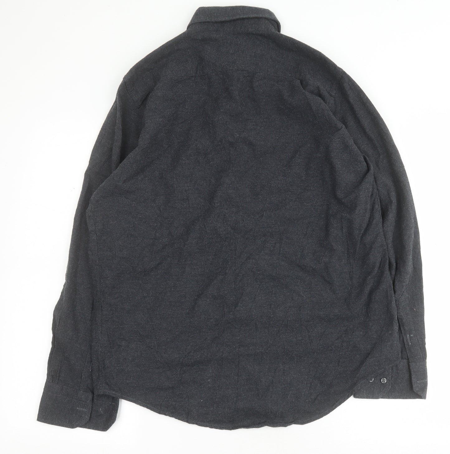Camiciamoci Mens Grey  Cotton  Button-Up Size XL Collared Button