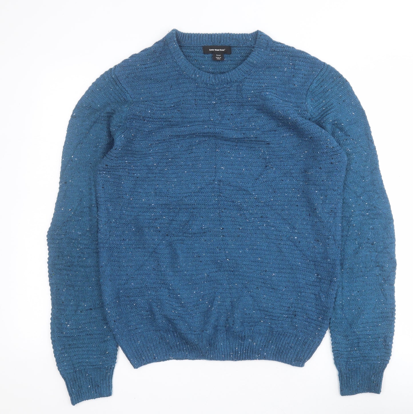 Primark Mens Blue Round Neck  Acrylic Pullover Jumper Size S