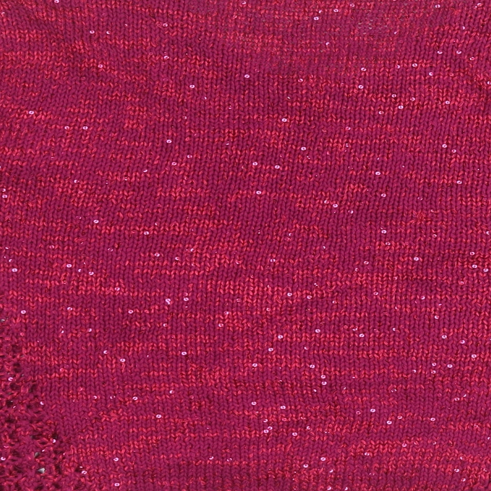 Marks and Spencer Womens Pink V-Neck  Cotton Pullover Jumper Size 10