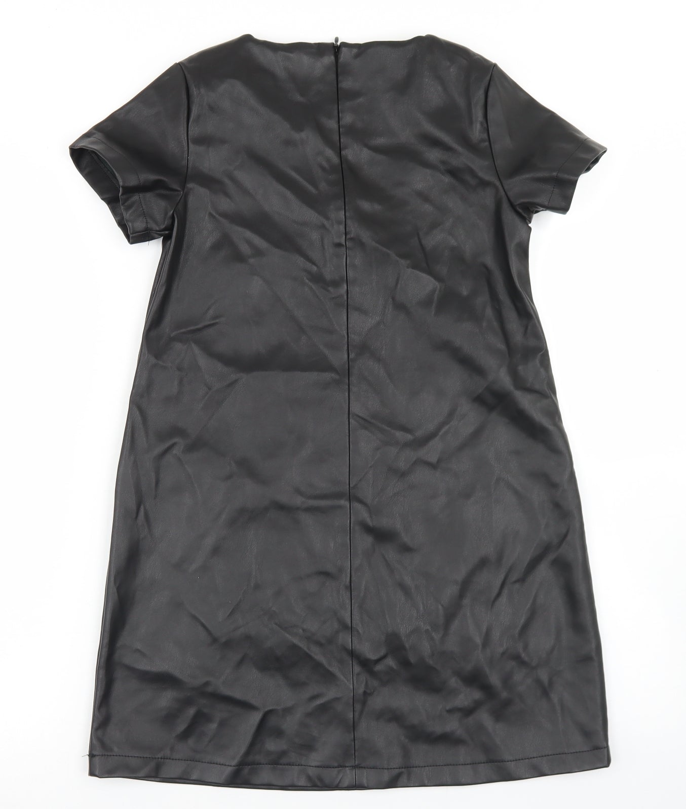 Primark Girls Black  Polyurethane A-Line  Size 10-11 Years  Round Neck Zip
