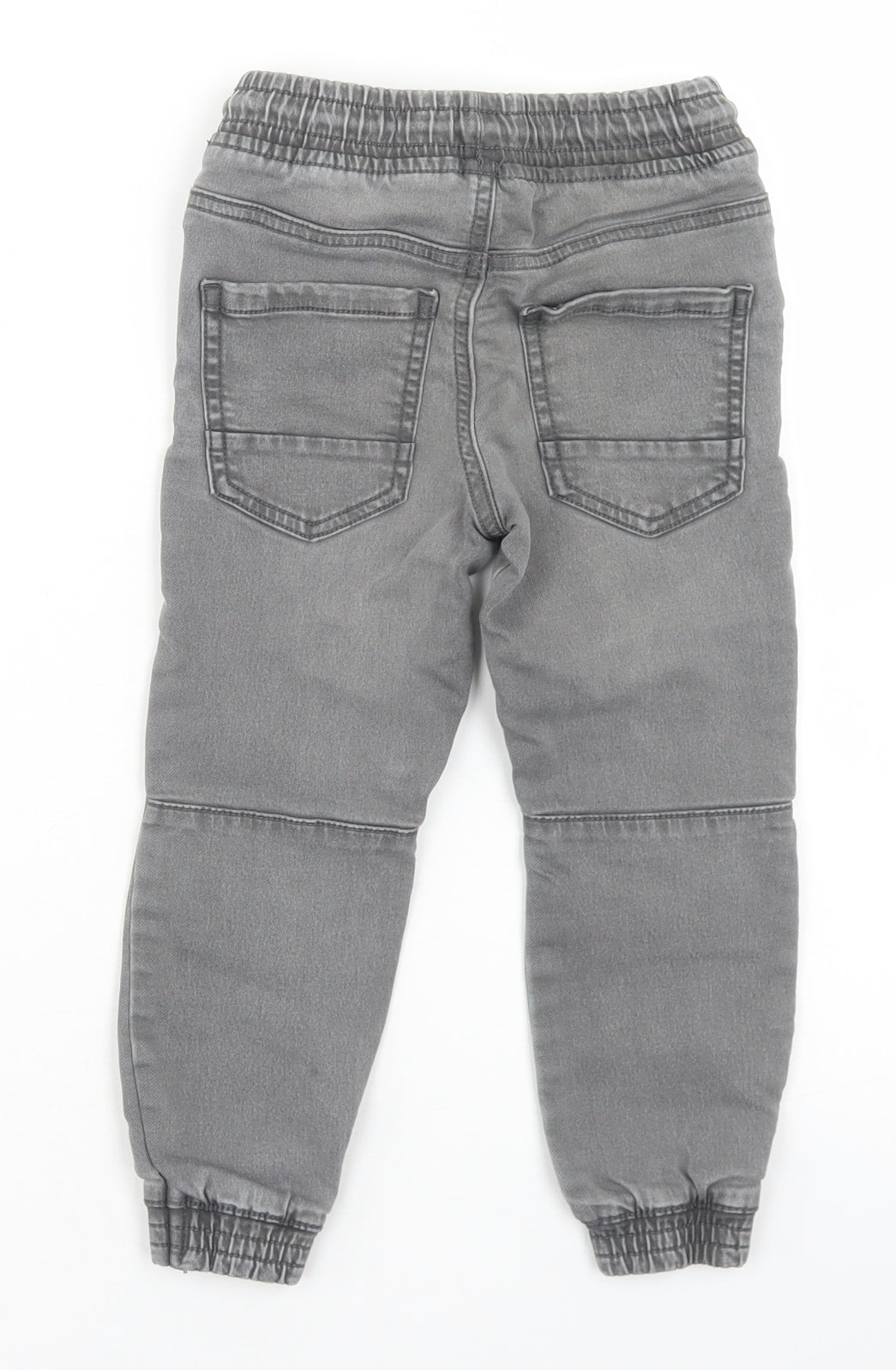 Denim Co Boys Grey  Cotton Straight Jeans Size 3-4 Years  Regular Drawstring