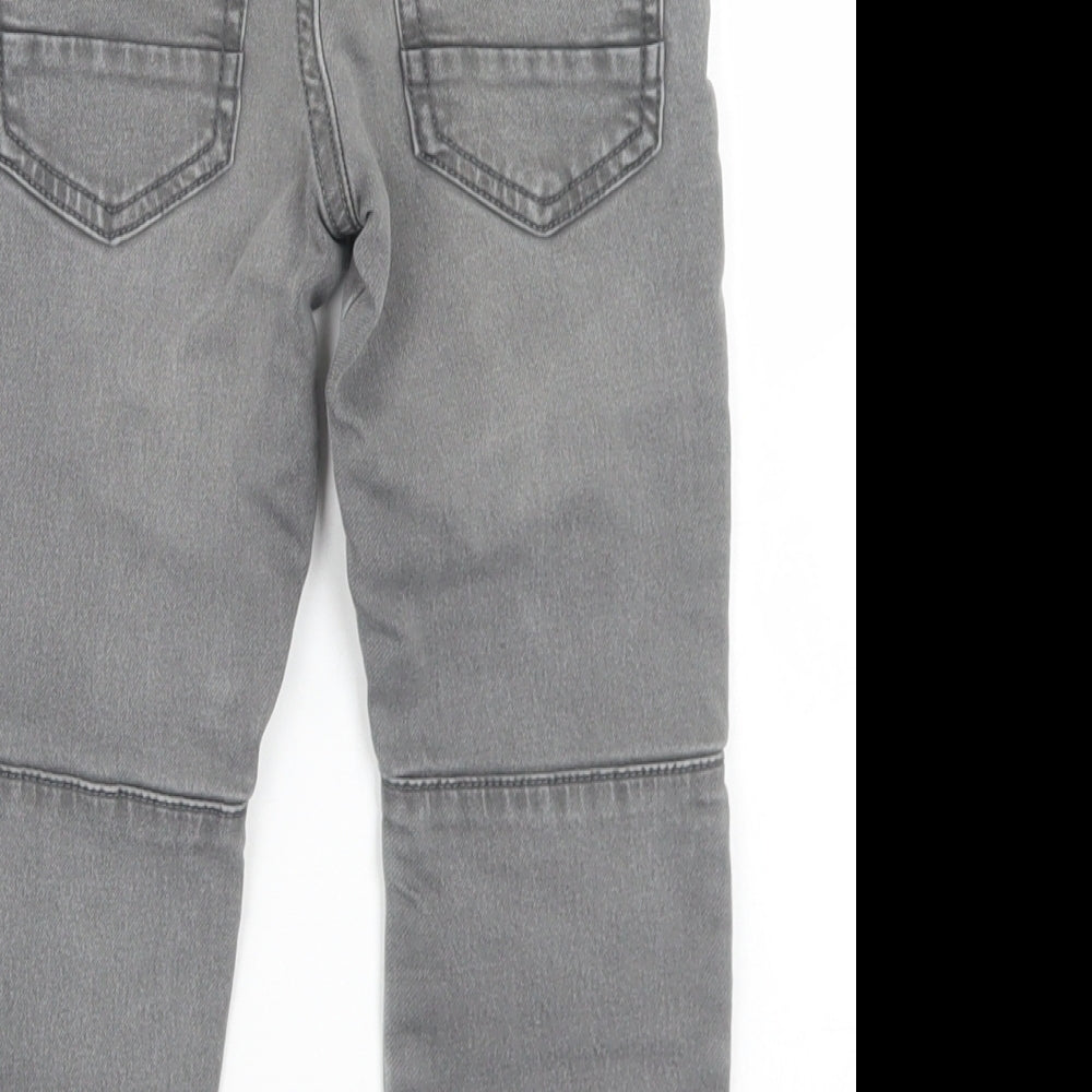 Denim Co Boys Grey  Cotton Straight Jeans Size 3-4 Years  Regular Drawstring