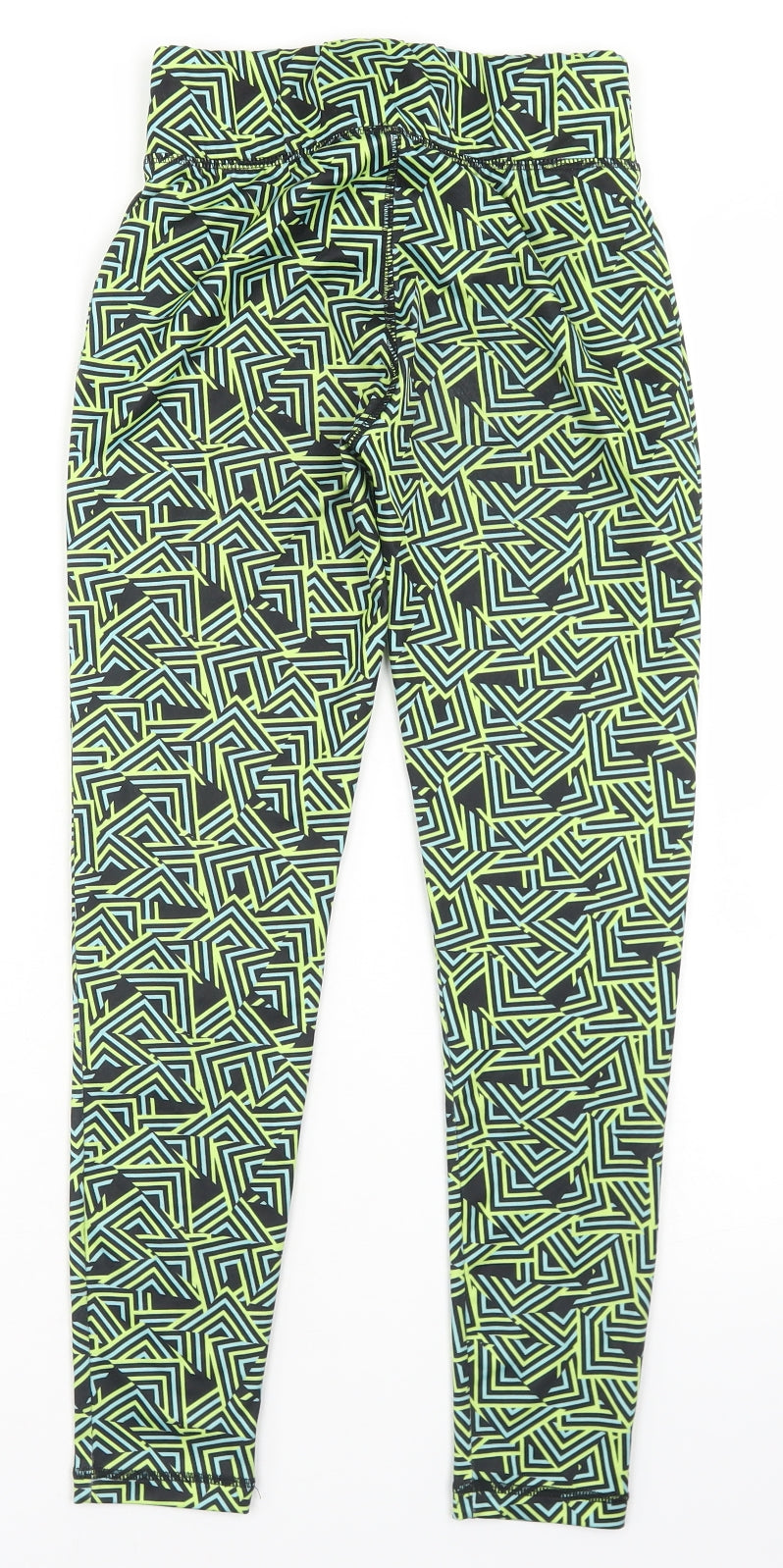 Dunnes Stores Girls Green Geometric Polyester Sweatpants Trousers Size 10-11 Years  Regular  - Activewear leggings