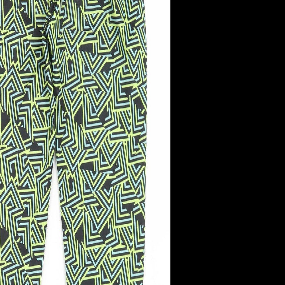 Dunnes Stores Girls Green Geometric Polyester Sweatpants Trousers Size 10-11 Years  Regular  - Activewear leggings