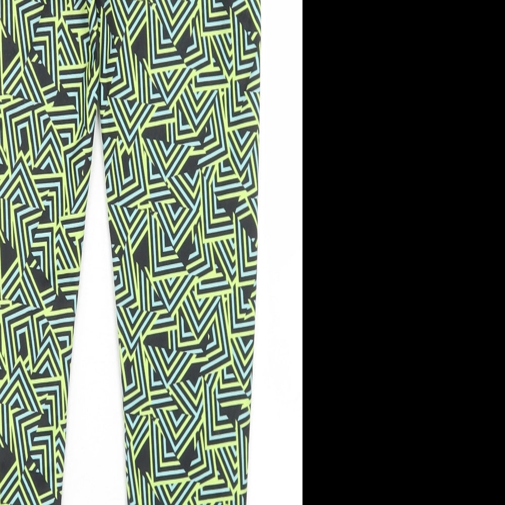 Dunnes Stores Girls Green Geometric Polyester Sweatpants Trousers Size 10-11 Years  Regular  - Activewear leggings