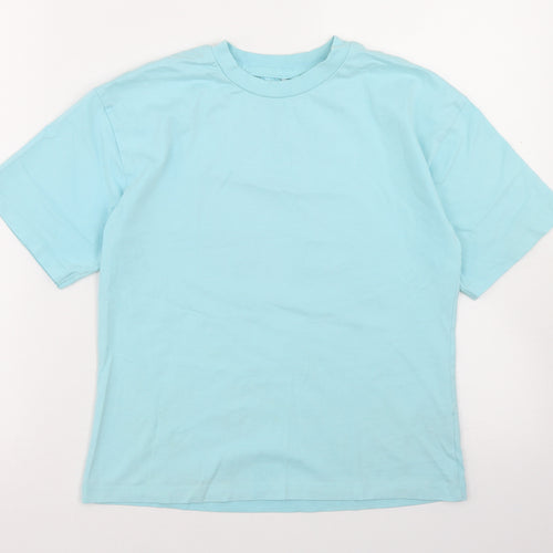 George Girls Blue  Cotton Cropped T-Shirt Size 10-11 Years Crew Neck  - GoodEnergy Club