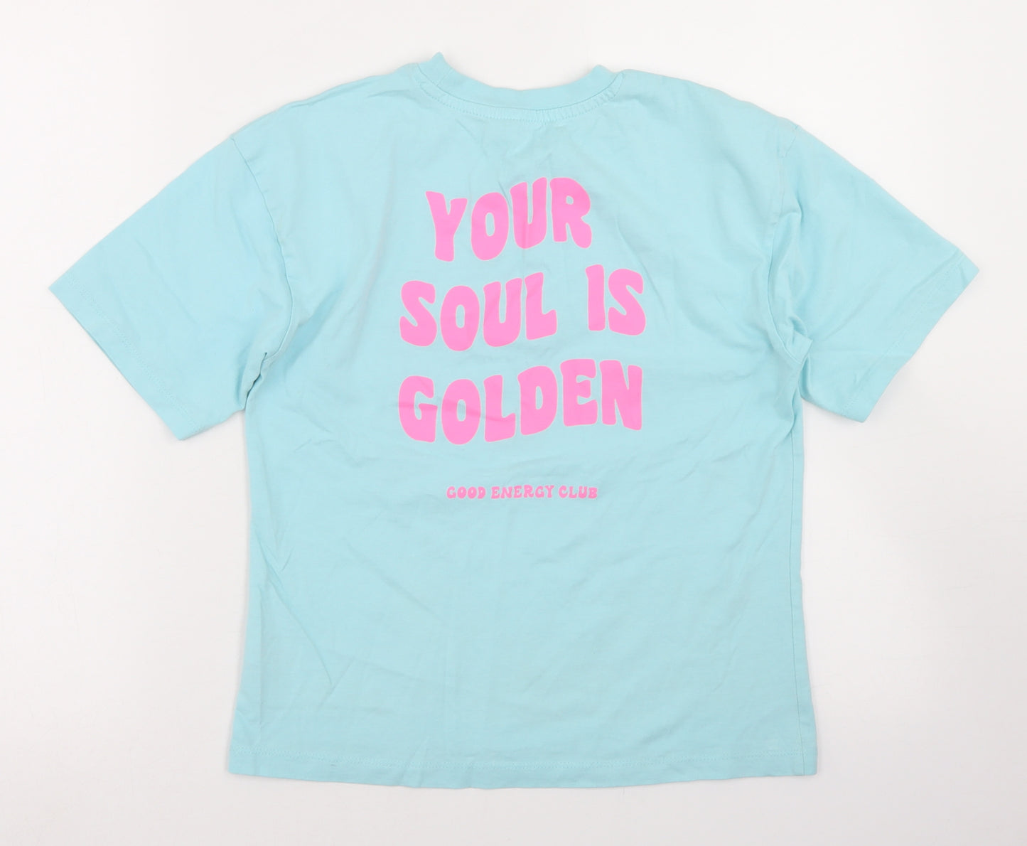 George Girls Blue  Cotton Cropped T-Shirt Size 10-11 Years Crew Neck  - GoodEnergy Club