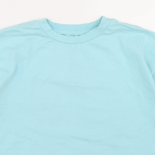 George Girls Blue  Cotton Cropped T-Shirt Size 10-11 Years Crew Neck  - GoodEnergy Club