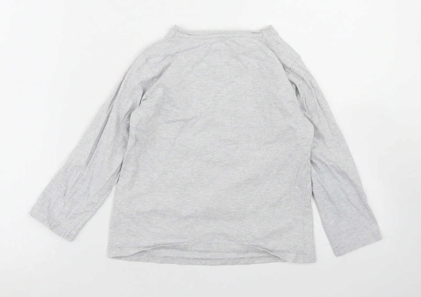 Bluezoo Boys Grey  Cotton Basic T-Shirt Size 6-7 Years Crew Neck  - Just Chill Out