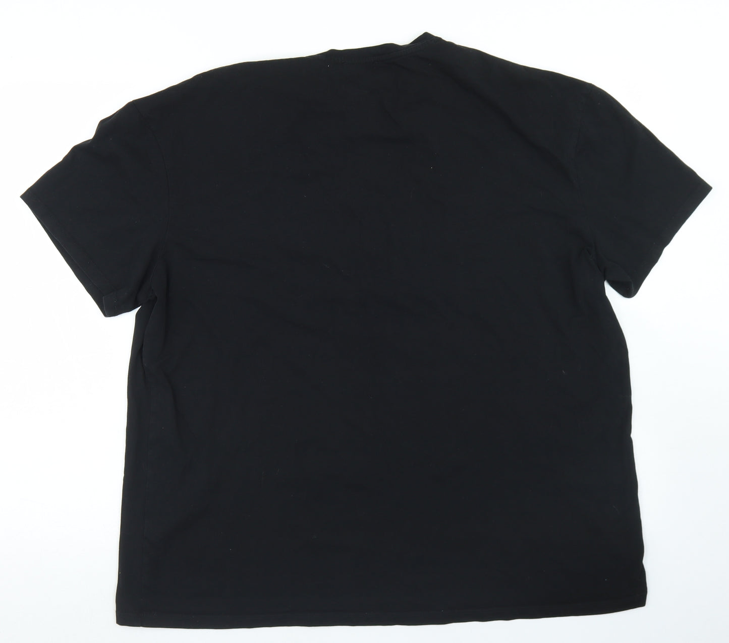 New Look Womens Black  Cotton Basic T-Shirt Size 18 Crew Neck - Lightning Bolts