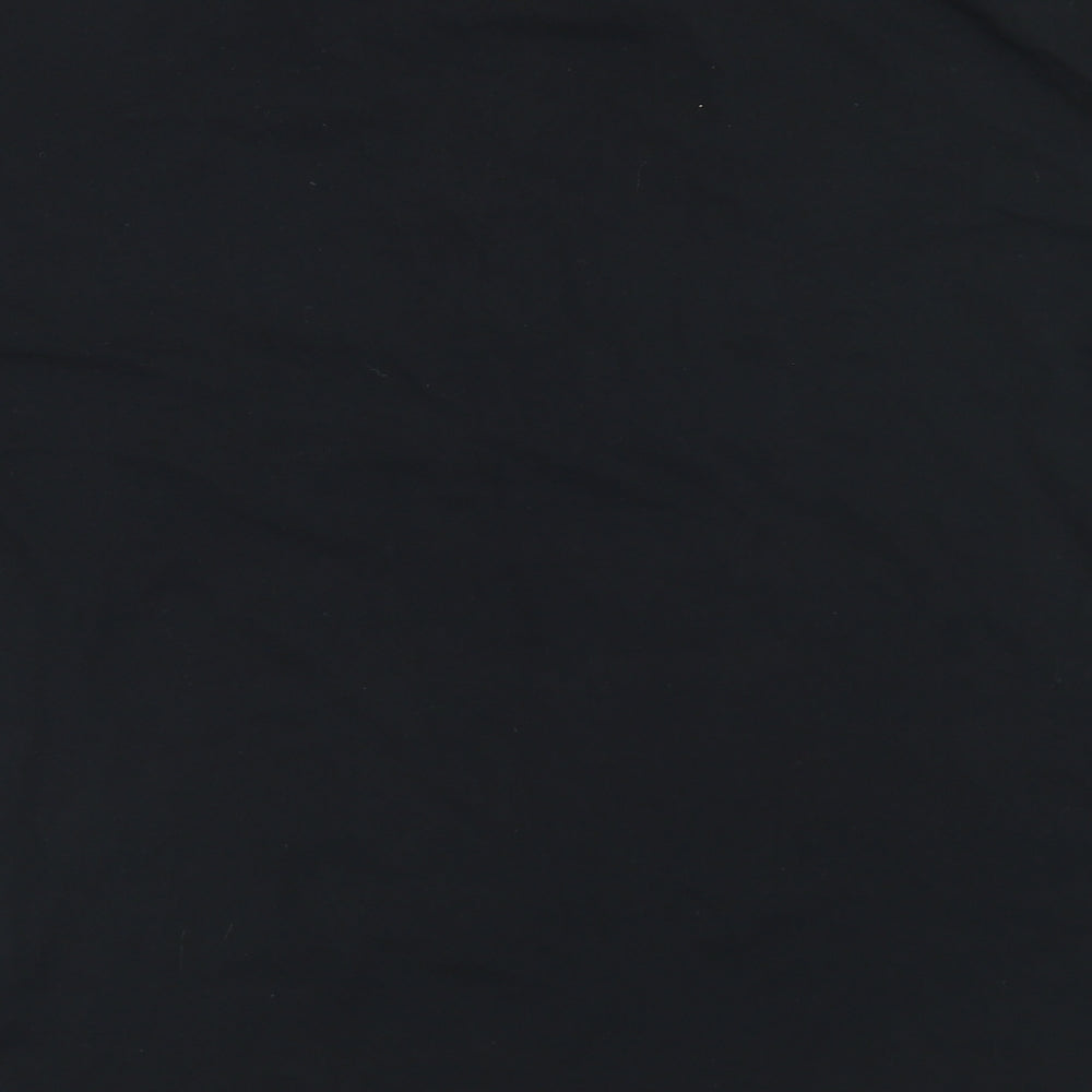 New Look Womens Black  Cotton Basic T-Shirt Size 18 Crew Neck - Lightning Bolts