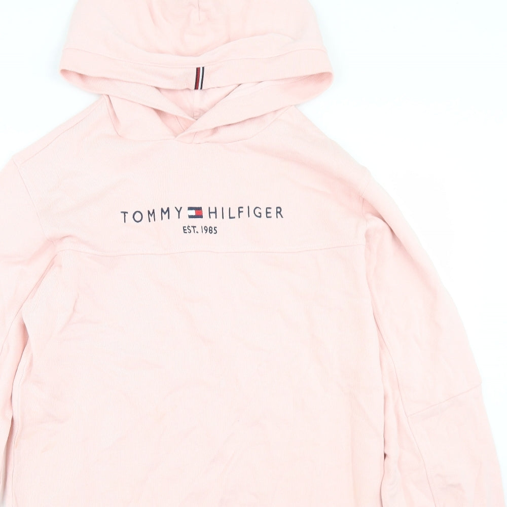 Tommy Hilfiger Girls Pink  Cotton Jumper Dress  Size 16 Years  Round Neck