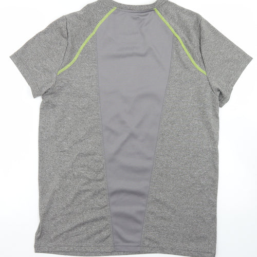Crivit Mens Grey  Polyester Basic T-Shirt Size M Round Neck