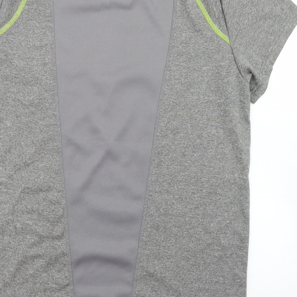 Crivit Mens Grey  Polyester Basic T-Shirt Size M Round Neck