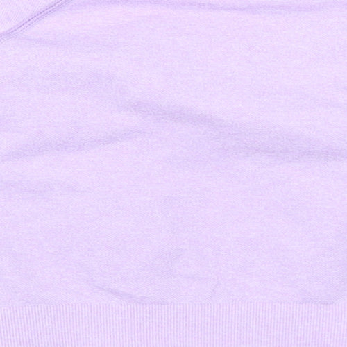 Preworn Womens Purple  Nylon Cropped T-Shirt Size XS Round Neck