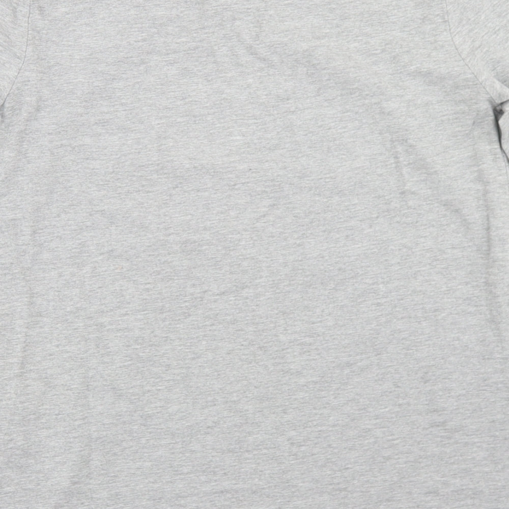 New Look Womens Grey  Cotton Basic T-Shirt Size 12 Round Neck