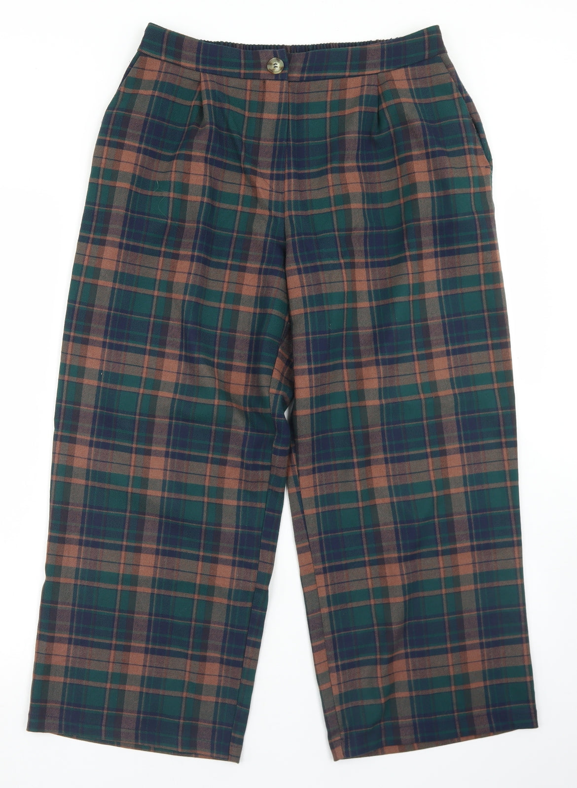 New Look Womens Multicoloured Plaid Polyester Pedal Pusher Trousers Size 10 L24 in Regular