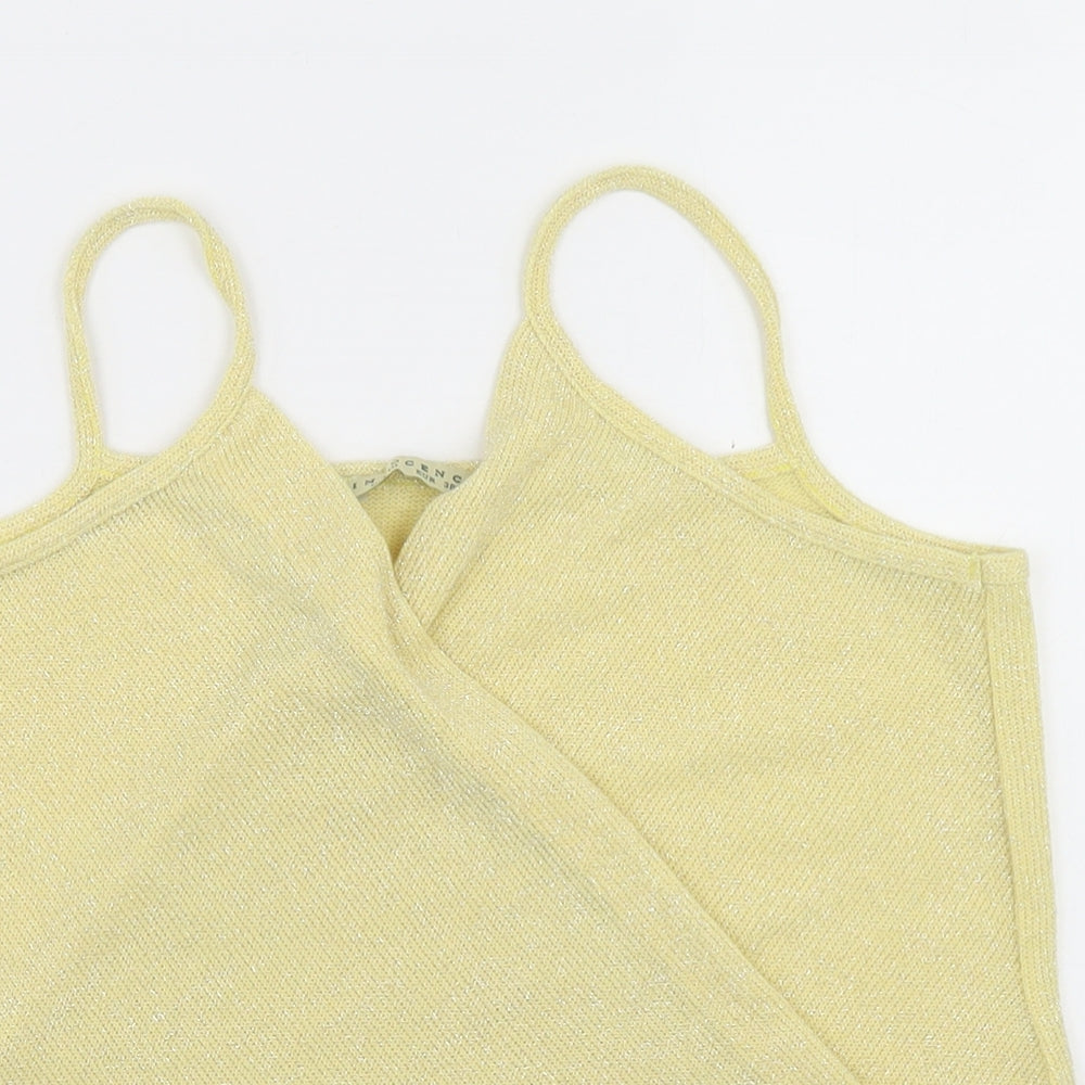Innocence Womens Yellow  Polyester Camisole T-Shirt Size 10 V-Neck