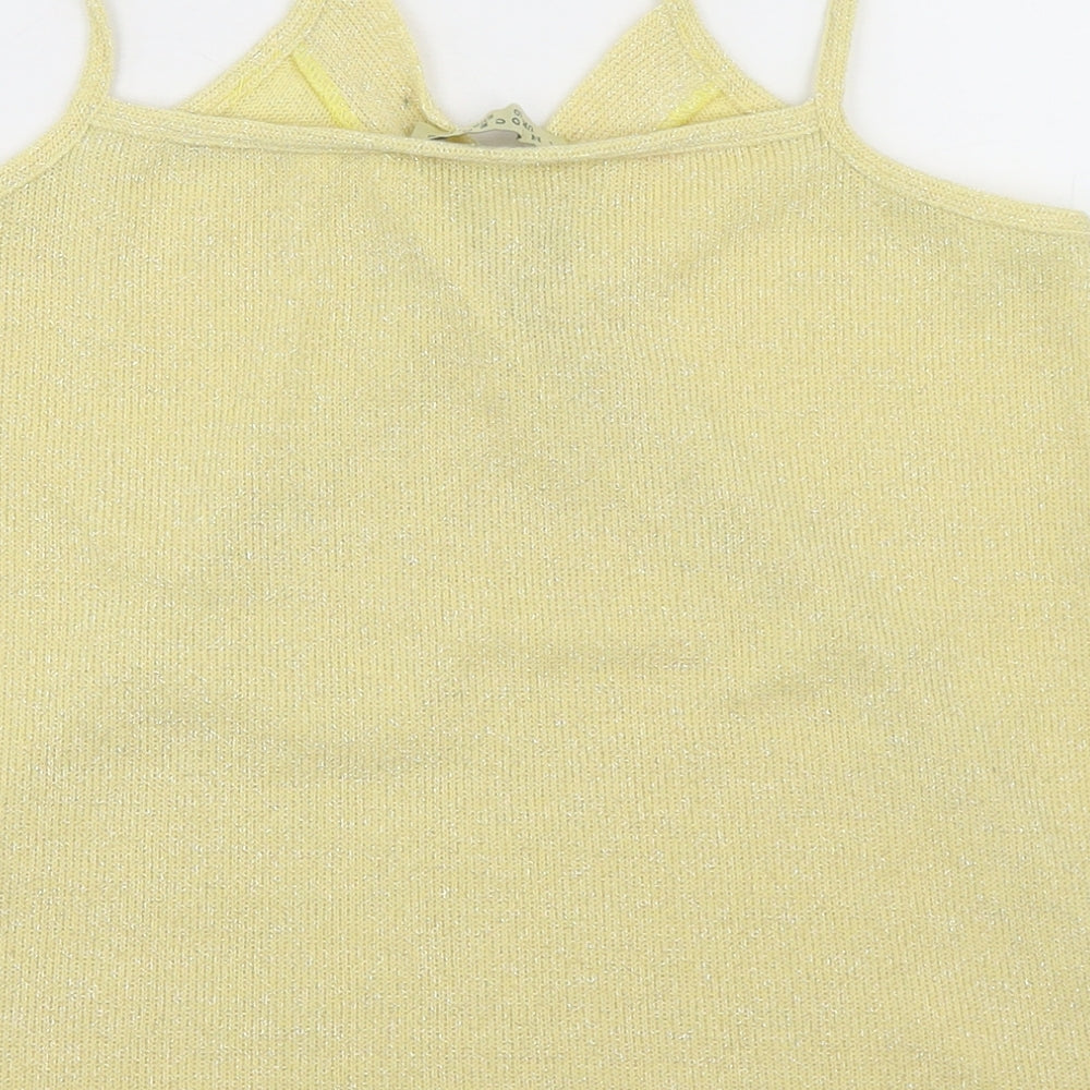 Innocence Womens Yellow  Polyester Camisole T-Shirt Size 10 V-Neck