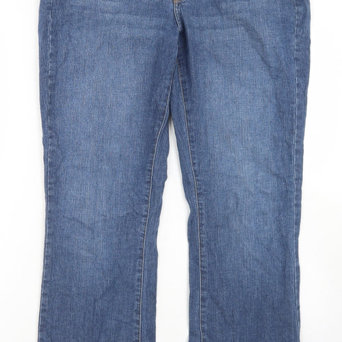Riders by Lee Womens Blue  Cotton Bootcut Jeans Size 32 in L30 in Regular Button