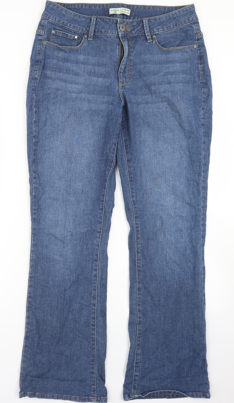 Riders by Lee Womens Blue  Cotton Bootcut Jeans Size 32 in L30 in Regular Button